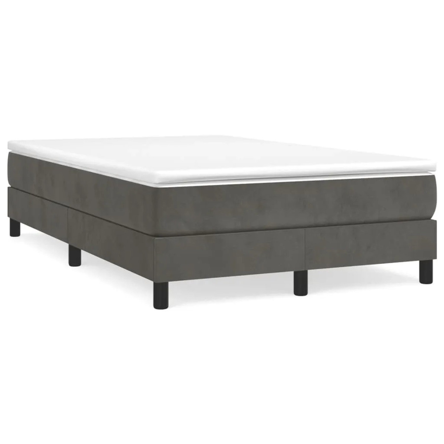 vidaXL Boxspringbett aus Samt in Dunkelgrau, B/T/H: 120 x 200 x 25 cm - Bild 2