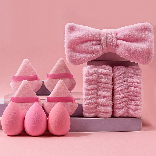 KOSSHOW Make-up-Schwamm- und Haarband-Set, 10-teilig, Rosa, Unisex - Bild 1