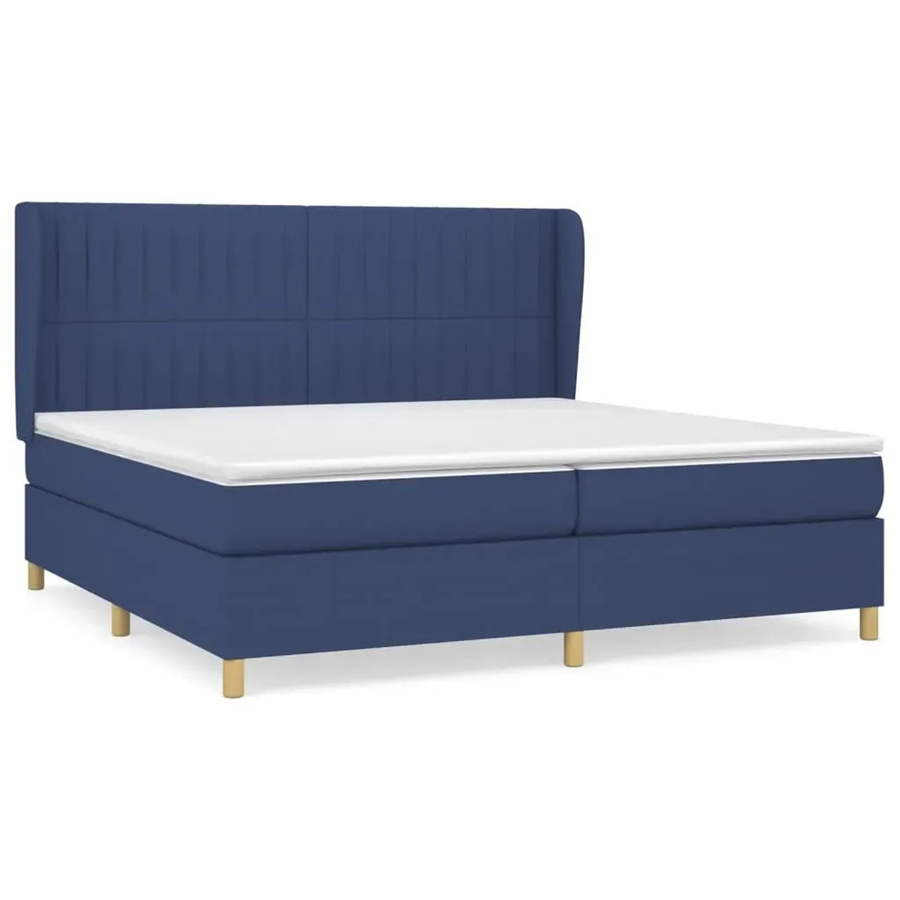 vidaXL Boxspringbett mit Matratze Blau Hybrid-Design mit Taschenfederkern B/T: 200 x 200 cm, H: 203 cm - Bild 2