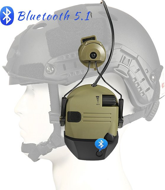 Taktischer Bluetooth 5.1 Gehörschutz mit 23dB NRR Lärmreduktion in Grün - Bild 1