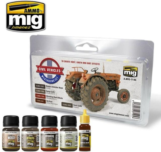 AMMO by MIG Jimenez Civil Vehicles Weathering Set, Zubehör - Bild 1