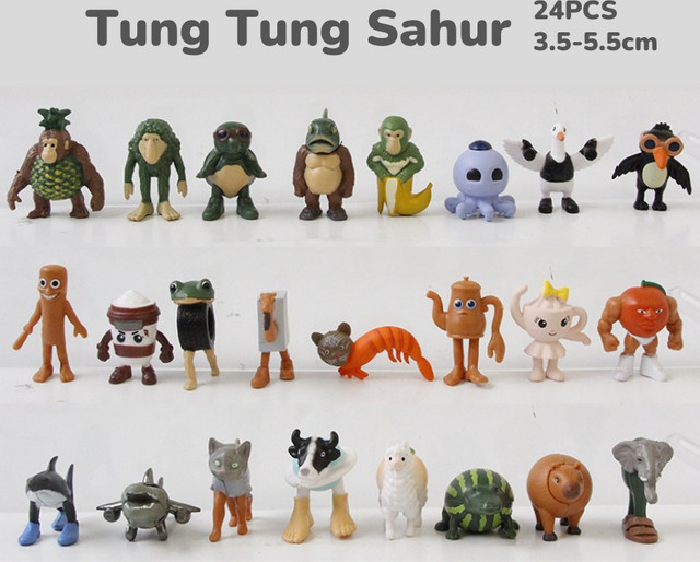 Bandai Italienische Brainrot Tung Tung Sahur Figuren, 24-teiliges Set, Tiere - Bild 1