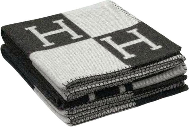 CoastDell Kuschelige Wolle-Kaschmir Decke mit geometrischem Muster in Schwarz, B/T: 170 x 140 cm - Bild 1