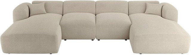 Maison Céphy Sofa Pogni in Beige ohne Schlafmöglichkeit aus Stoff - Bild 1