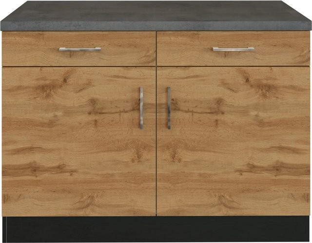 Küchen-Unterschrank Sorrento von Held Möbel in Eiche Grau, B/T/H: 100 x 60 x 85 cm - Bild 1