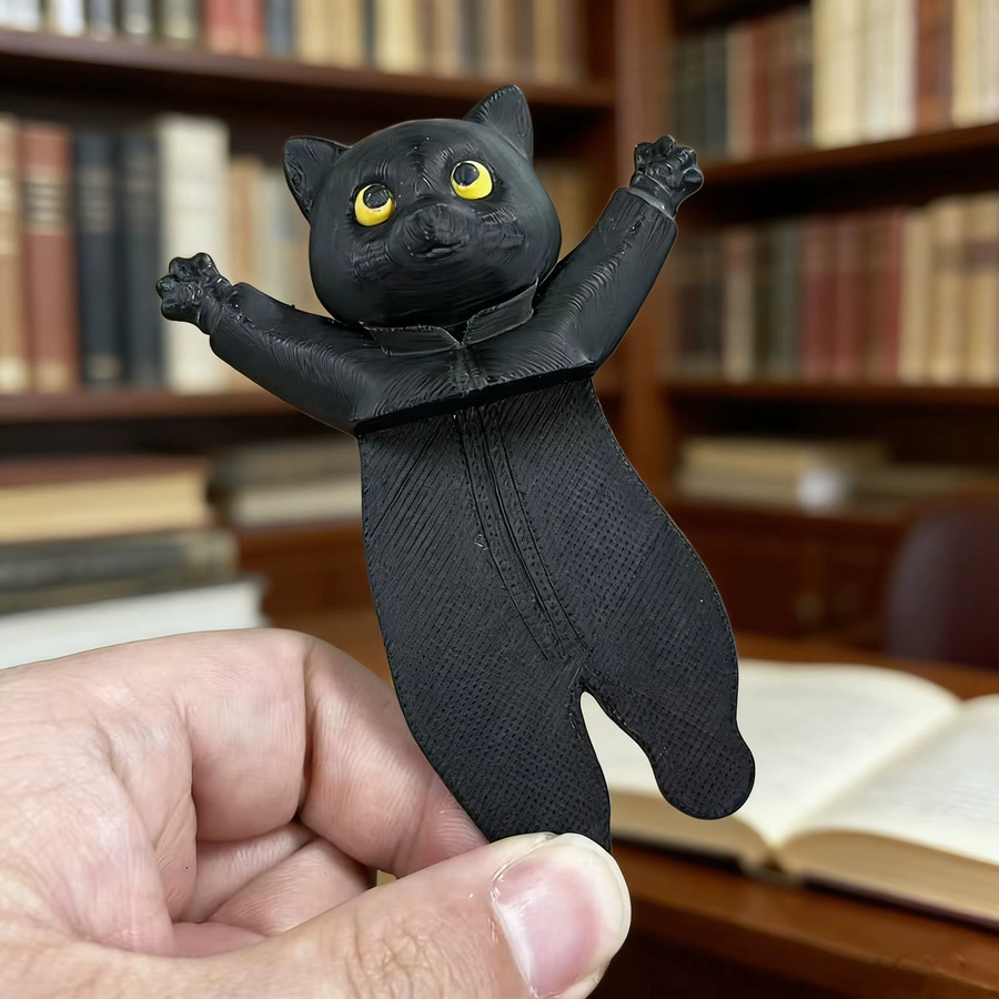 3D-Stereo-Lesezeichen Schwarze Katze als kreativer Seitenmarkierungs-Clip für Schüler - Bild 4