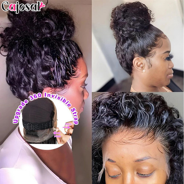 CAJOSAL Perücke, Kinky Curly, Schwarz, 30 Zoll, Echthaar - Bild 1