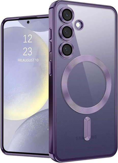 MagSafe Silikon Schutzhülle für Samsung Galaxy S25 S24 S23 S22 S21 Ultra Plus FE in Transparent oder Purple - Bild 1