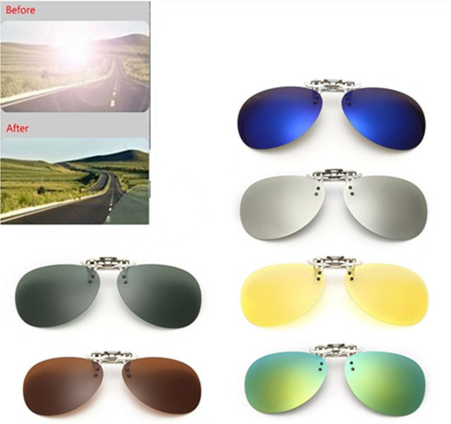 Polarisierte Clip-on Sonnenbrille Unisex, Metall, randlos, photo chrome - Bild 1