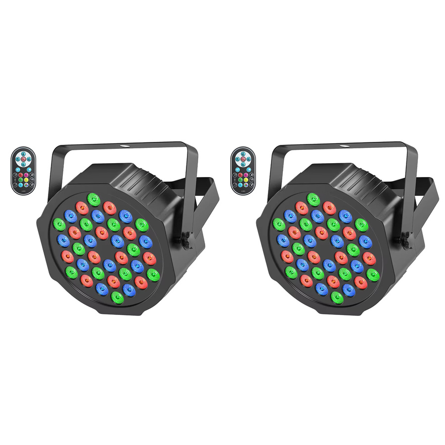 Nitehop RGB Par Lights mit 36 LEDs, DMX512 und Fernbedienung, Schwarz, B/T/H: 17,5 x 17,5 x 6,5 cm - Bild 7