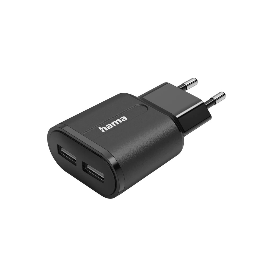 Hama Ladegerät mit 2 x USB-A Anschlüssen 12 W Schwarz - Bild 2