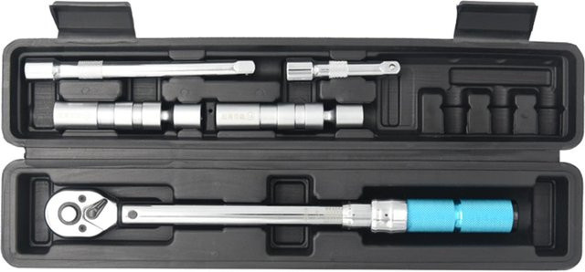 Meterk 5-teiliges Klick-Drehmomentschlüssel-Set mit 3/8-Zoll-Antrieb und Aufbewahrungskoffer, einstellbar von 5 bis 60 Nm, Grau - Bild 1