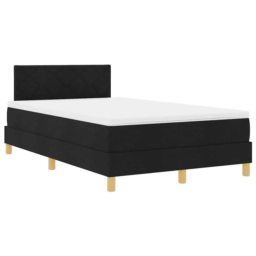 vidaXL Boxspringbett mit Matratze Schwarz Stoff Hybrid-Design B/T/H: 120 x 200 x 280 cm - Bild 2