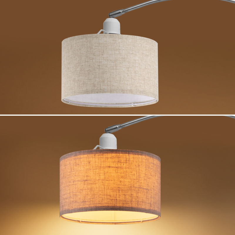Monzana Bogenlampe Grau mit Leinen und Marmorsockel, höhenverstellbar - Bild 3