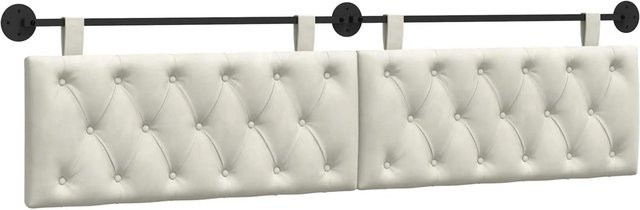 vidaXL Wandmontiertes Polsterpaneel aus Samt in Creme, B/H/T: 210 x 55 x 7 cm - Bild 1