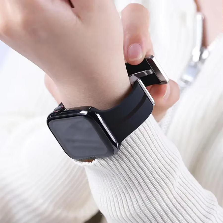 JBAILI Uhrenarmband Silikon, Schwarz, Unisex - Bild 2