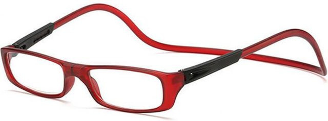 Lesebrille Unisex, Vollrand, Kunststoff, rechteckig, Weinrot, +4.0 - Bild 1