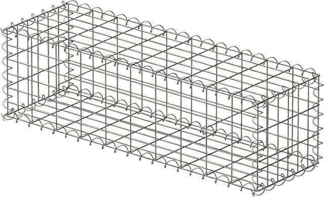 Relaxdays Gabione aus verzinktem Stahl in Silber, H x B x T: 100 x 30 x 30 cm - Bild 1