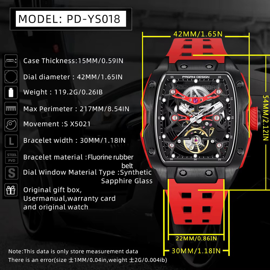 Pagani Design Armbanduhr, Automatik, Edelstahl, Saphirglas, 42 mm, Herren - Bild 6