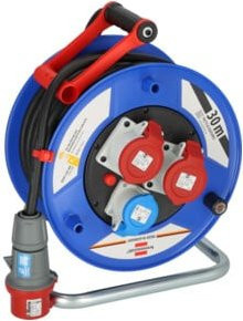 Brennenstuhl Industrie- und Baustellen-Kabeltrommel Garant CEE IP44 in Schwarz und Blau mit 30 m Kabel - Bild 1