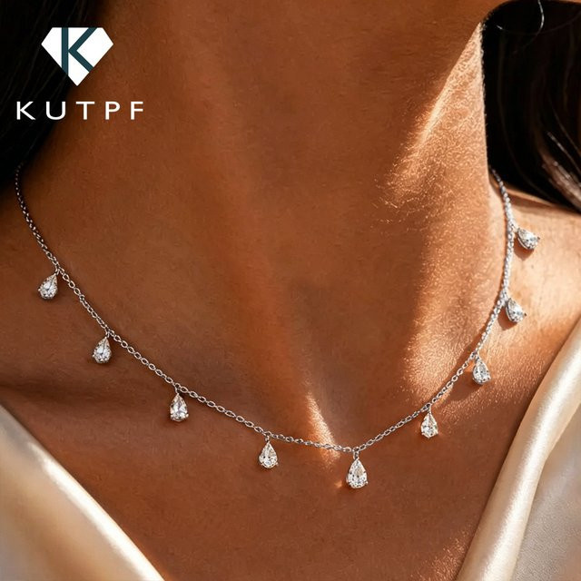 KUTPF Halskette, 925 Silber, Moissanit-Diamant, Damen - Bild 1
