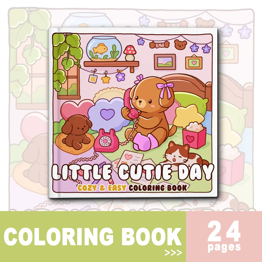 LITTLE CUTIE DAY Malbuch für Erwachsene mit einfachen Mustern in Multicolour - Bild 2