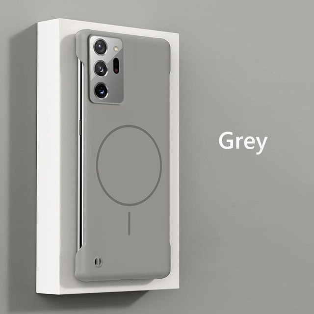 Rahmenlose magnetische kabellose Lade-Handyhülle für Samsung Galaxy Note 20 Ultra, schlanke Hartschalen-Rückseite für Android, erhältlich in Schwarz, Beige, Pink und Grau - Bild 1