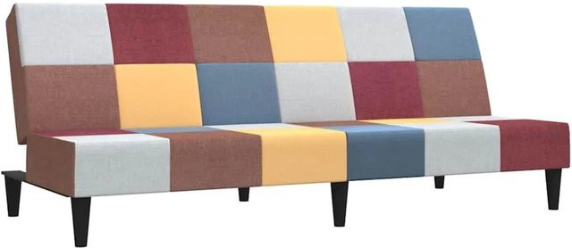 vidaXL Schlafsofa 2-Sitzer Click-Clack mit Stoffbezug und Massivholzrahmen in Multicolour - Bild 1