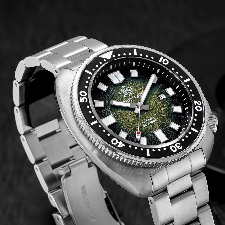 ADDIESDIVE Armbanduhr, Tauch-Quarzuhr, Edelstahl, Keramik, Grün, Herren - Bild 3
