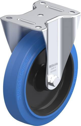 Blickle Bockrolle B-POEV 200R-SB in Schwarz und Blau, Rad-Durchmesser: 200 mm, Tragfähigkeit: 400 kg - Bild 1