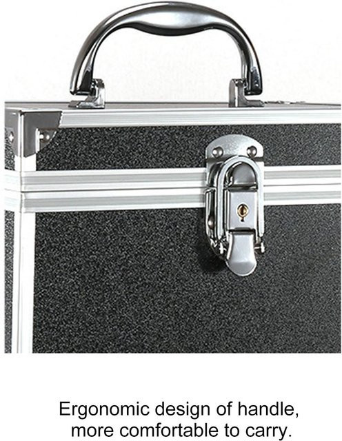 Tragbarer Kosmetik-Organizer aus Metall als abschließbarer Make-up-Koffer und Schmuckbox in Rosa - Bild 1