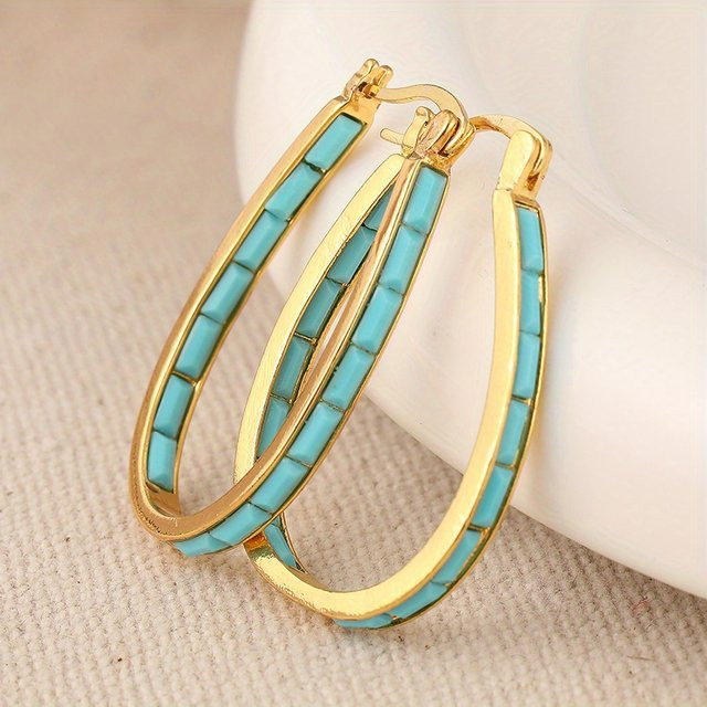 Futz Creolen, blauem Zirkonia, Gold, Damen - Bild 1