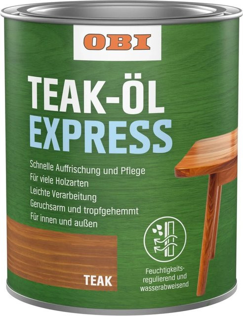 OBI Teak-Öl Express braun, wasserabweisend und schnelltrocknend, 0,75 l - Bild 1