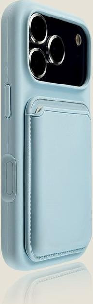 Rui Di Magnetische Flüssigsilikon Handyhülle mit Kartenhalter für iPhone 12 bis iPhone 17 Pro Max Plus Air in Blau - Bild 1