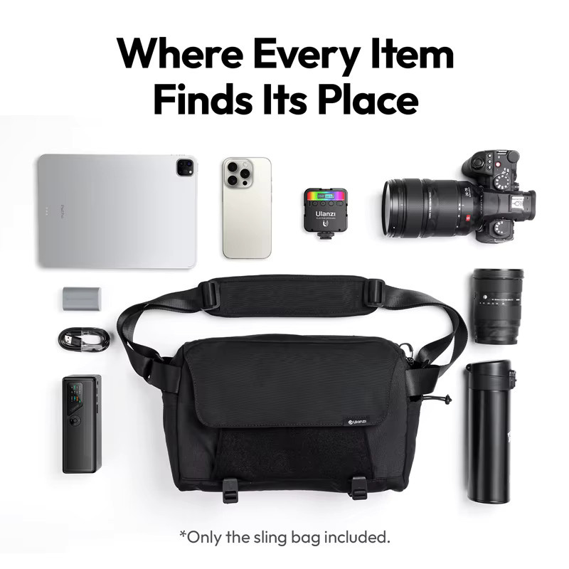 Ulanzi BP11 Kamera-Umhängetasche in Schwarz mit 9 l Volumen für Canon, Nikon, Sony und DJI-Drohnen - Bild 4