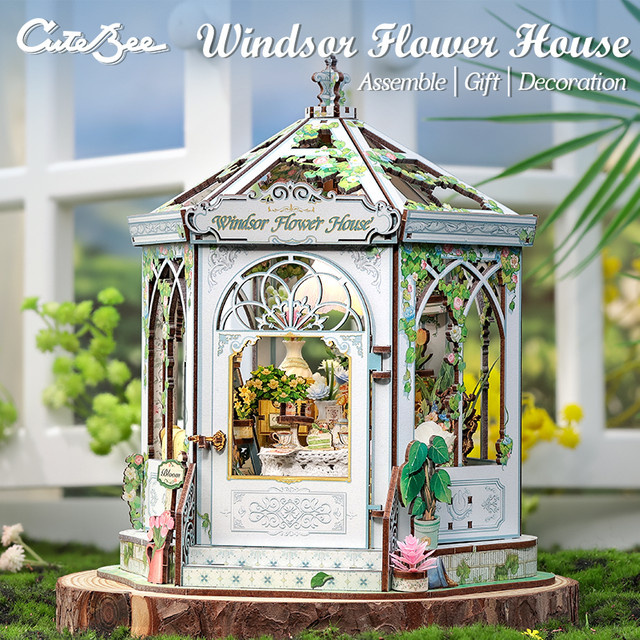 CUTEBEE Windsor Flower House Book Nook Kit, 3D-Gebäudemodell, Holz, ab 14 Jahren - Bild 1