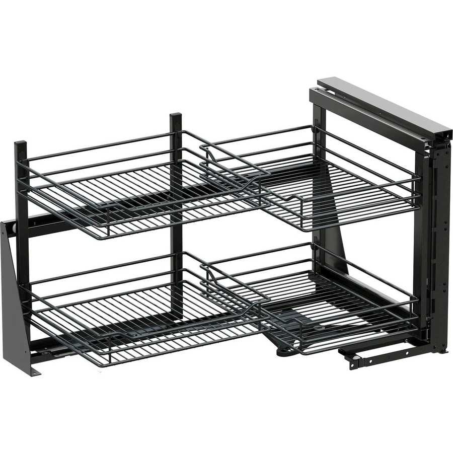 Vauth-Sagel Eckschrankauszug Cor Fold Classic in Lava für Korpusbreite 900 mm, Rechts, Stahl Matt - Bild 2