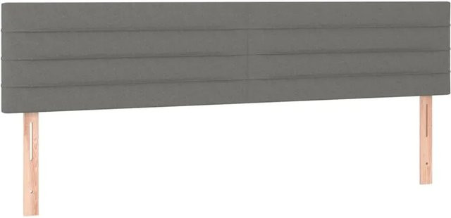 vidaXL LED Kopfteil Dunkelgrau mit USB-Ladeanschluss und integrierter Beleuchtung, Breite: 160 cm, Tiefe: 5 cm, Höhe: 78-88 cm - Bild 1