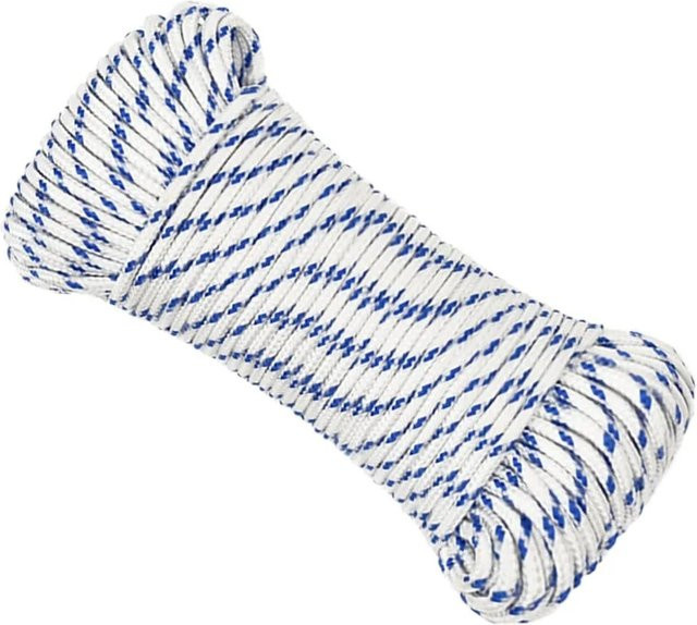 vidaXL Bootsseil Weiß aus Polypropylen, Durchmesser: 5 mm, Länge: 25 m - Bild 1