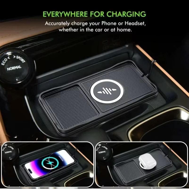 VIKEFON Kabelloses Auto-Ladegerät mit USB-Kabel in Schwarz für iPhone 17-12 Pro Max, Samsung, Xiaomi und AirPods Pro 2 als Schnell-Ladestation - Bild 4