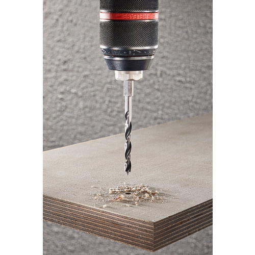 Wolfcraft Holzbohrer-Set mit 1/4-Zoll-Sechskant, 5-teilig, grau/silber aus Edelstahl - Bild 1