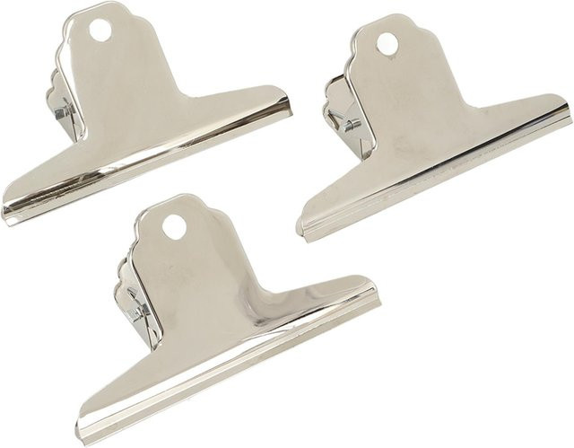 3 Stück GoolRC Bulldog-Klammern aus Metall in Beige und Silber für Bastelarbeiten und Lebensmittelbeutel - Bild 1