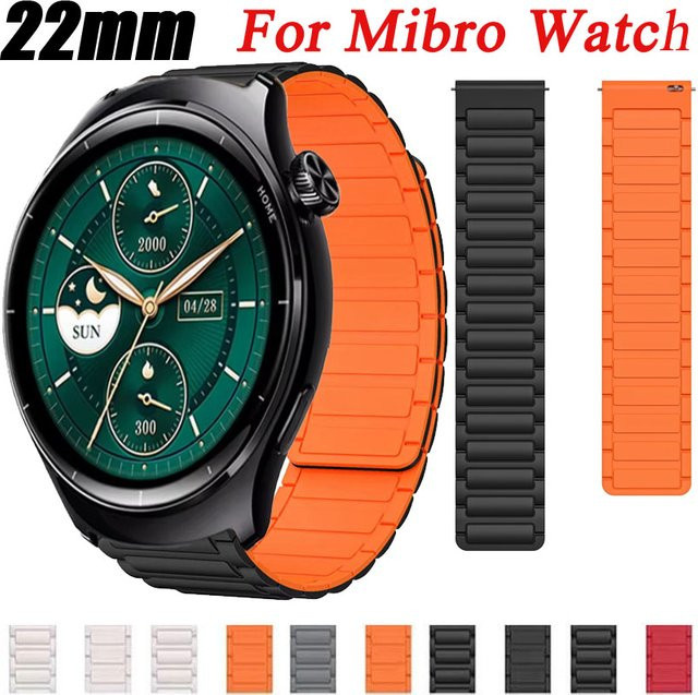 Mibro Uhrenarmband Silikon, 22 mm, Schwarz, Unisex - Bild 1