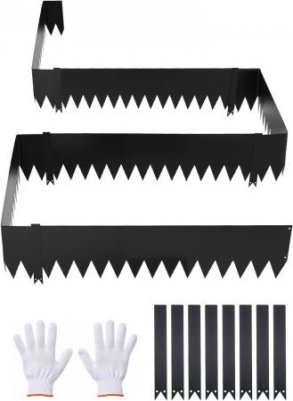 VEVOR Rasenkante 6er-Pack aus verzinktem Stahl in Schwarz, Beeteinfassung und Beetbegrenzung für Gartenwege und Blumenbeete, B/H: 1016 x 254 mm