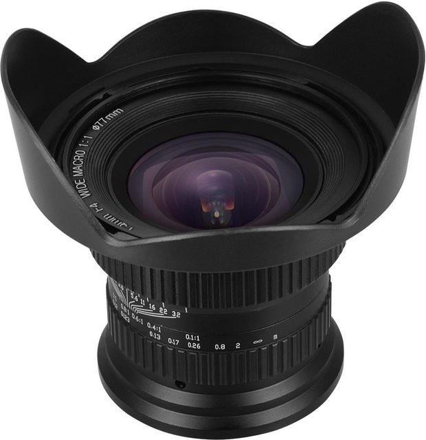 Andoer 15 mm f/4.0 Makro-Weitwinkelobjektiv mit 120 Grad für Nikon Vollformat und APSC, Schwarz - Bild 1