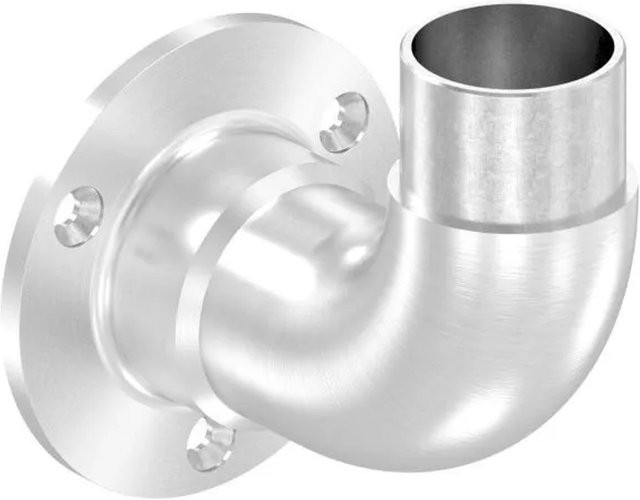FeNau Wandhalter aus Edelstahl für Rundrohr 42,4 x 2,0 mm, 90 Grad zum Stecken, Silber gebürstet - Bild 1