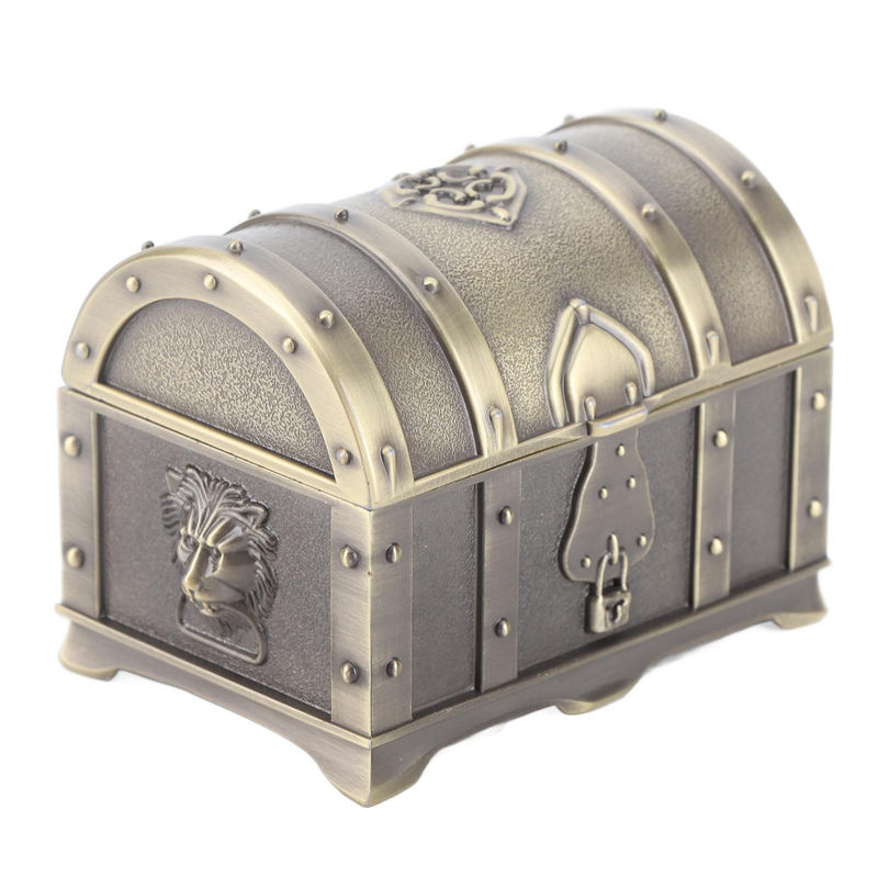 GoolRC Vintage Schmuckkästchen aus Metall in Silber, rechteckige Aufbewahrungsbox für Schmuck und Accessoires - Bild 2