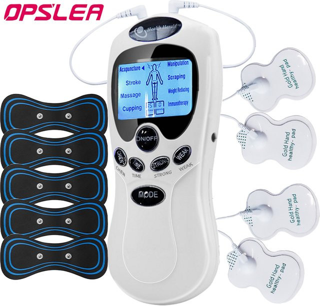 OPSLEA Elektrostimulator Dual Output Meridian TENS und EMS Massagegerät mit 15 Stufen in Weiß - Bild 1