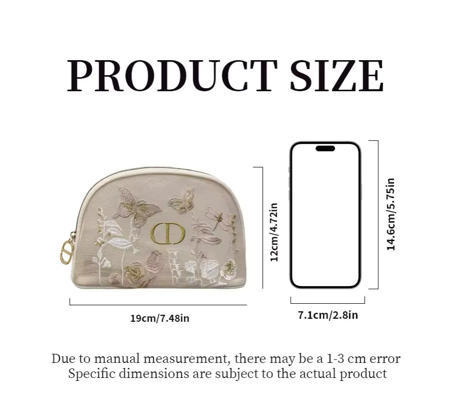 Christian Dior Kosmetiktasche mit Blumen- und Schmetterlingsstickerei - Bild 5