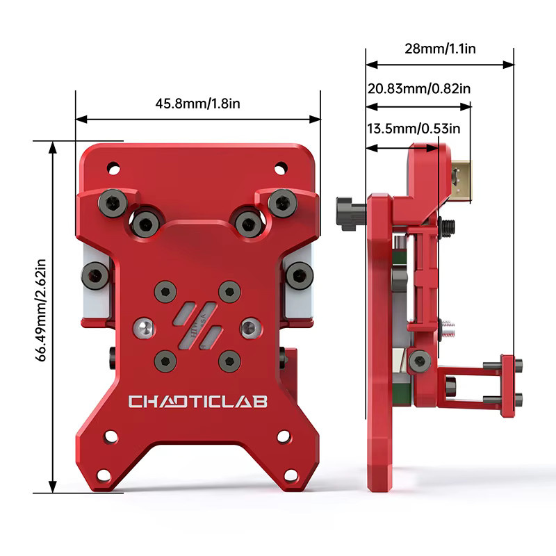 Chaoticlab CNC Voron Tap V2 Optischer Mikroschalter für VORON V2.4 R2 und Trident 3D-Drucker, HIWIM MGN7H, 5V-12V, Schwarz und Rot - Bild 2